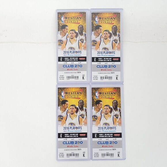 (4) NBA Western Conference 2016 Finals Tickets Warriors Round 3 3rd Home Game - Picture 1 of 6